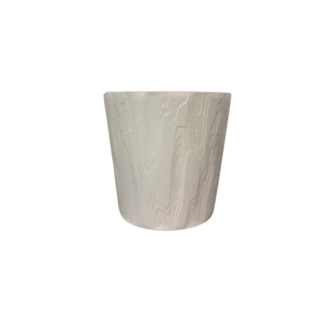 White Geo Ceramic Planter