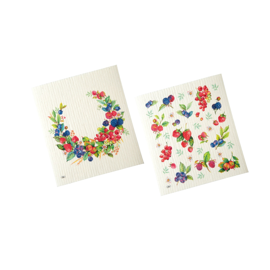 Summer Berries Set/2 Swedish Dish Cloths