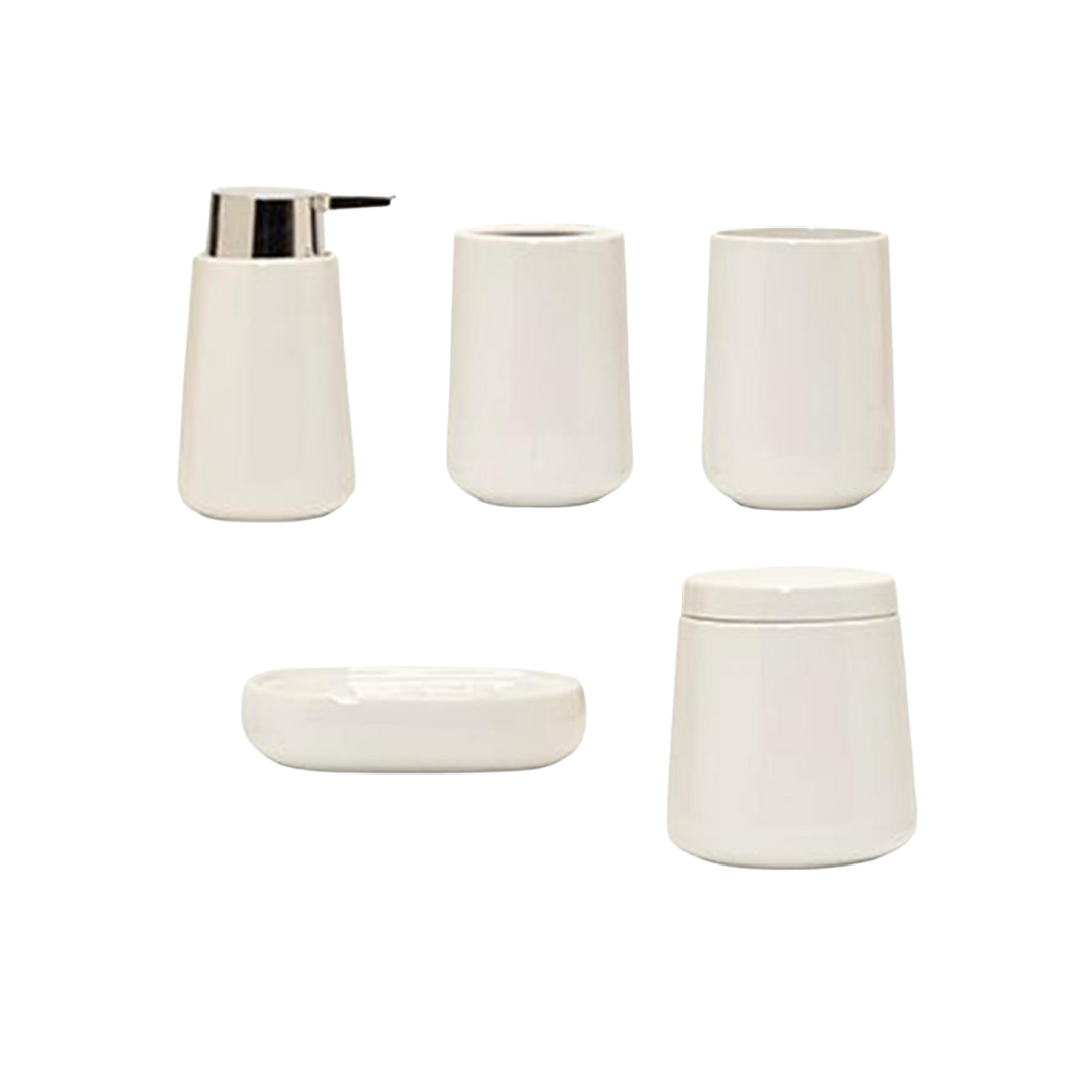 White Ceramic Bathroom Set