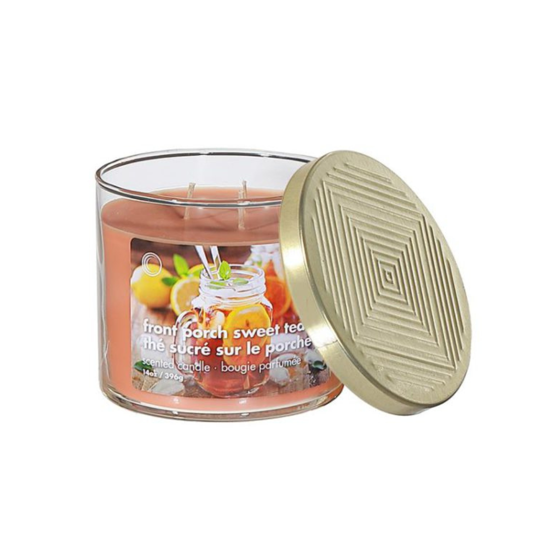 14oz. 3 Wick Front Porch Sweet Tea Candle with Lid