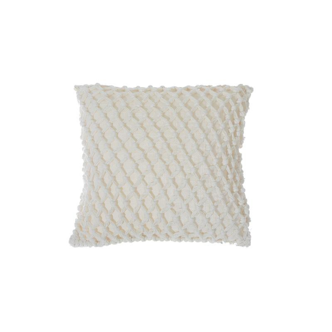 Braided Ivory Handwoven Cushion 18x18"