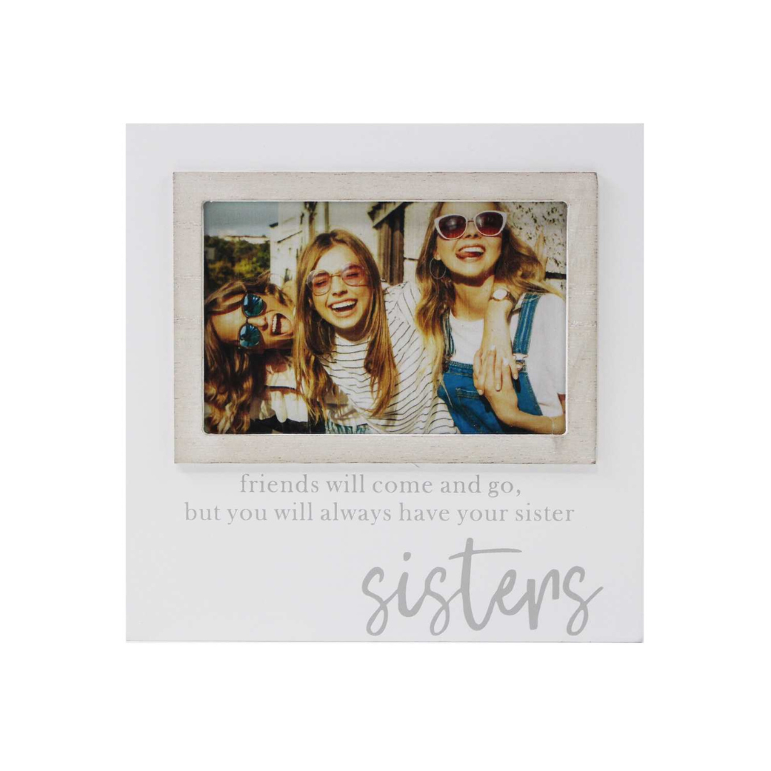 Sisters White Wood Photo Frame 4x6"