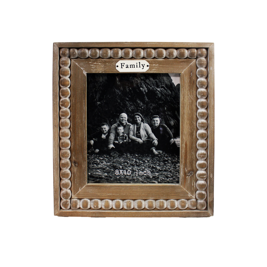 Family 8x10" Wood Photo Frame with Bead Trim