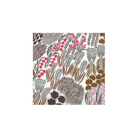 Marimekko Paper Napkins Pieni Letto Brown Pack/20 6.5x6.5"
