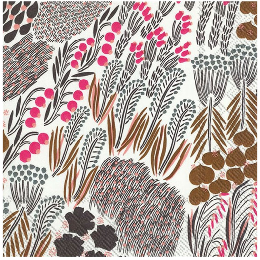 Marimekko Paper Napkins Pieni Letto Brown Pack/20 6.5x6.5"