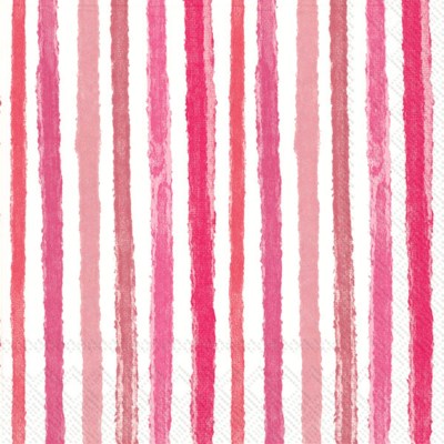 IHR Paper Napkins Colourful Stripes Rose Pack/20 6.5x6.5"