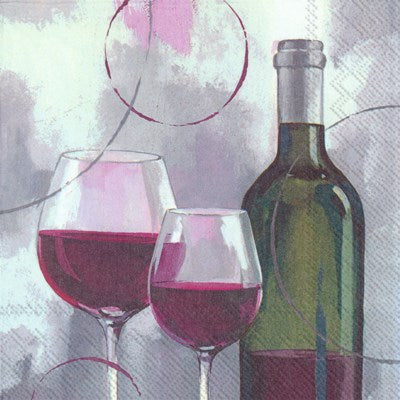 IHR Paper Napkins Modern Red Wine Pack/20 6.5x6.5"