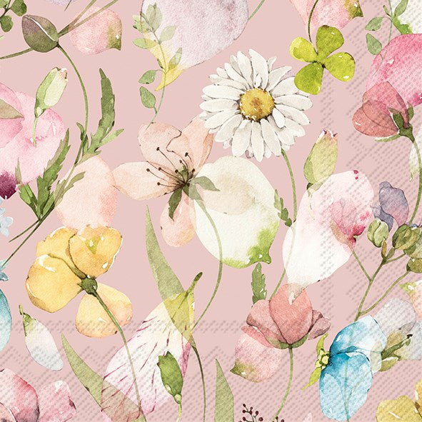 IHR Paper Napkins Sada Rose Pack/20 6.5x6.5"