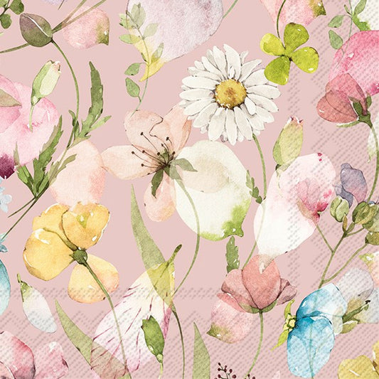 IHR Paper Napkins Sada Rose Pack/20 6.5x6.5"