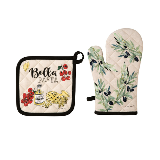 Olio di Oliva Oven Mitt and Pot Holder Set