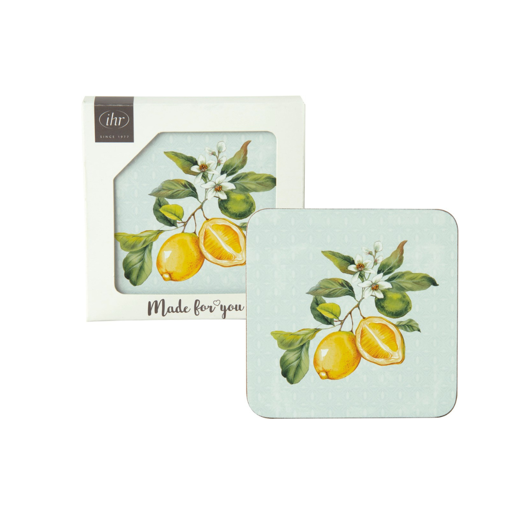 Lemon Wreath Set of 4 Coasters 4"