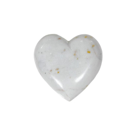 White Marble Heart 4.5"