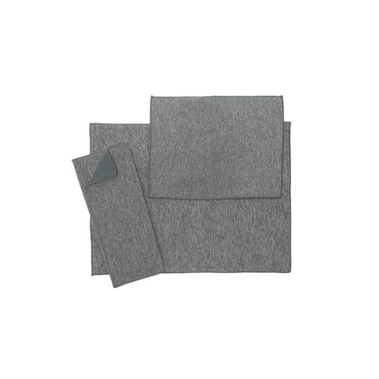 Solid Grey Microfibre Drying Mat 3-Pack