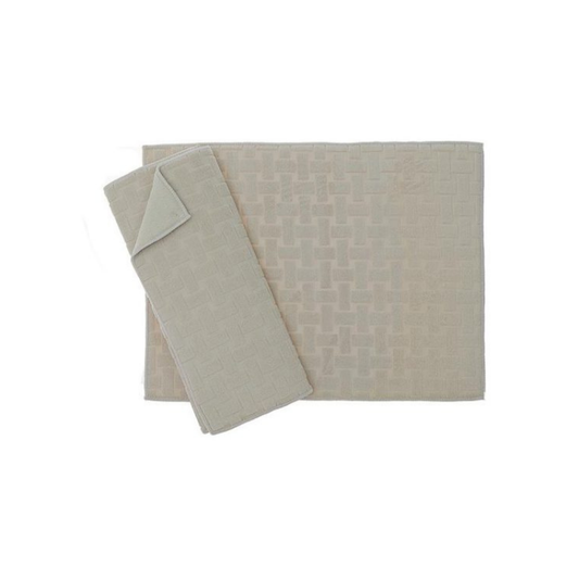 Beige Basketweave Microfibre Drying Mat 2-Pack