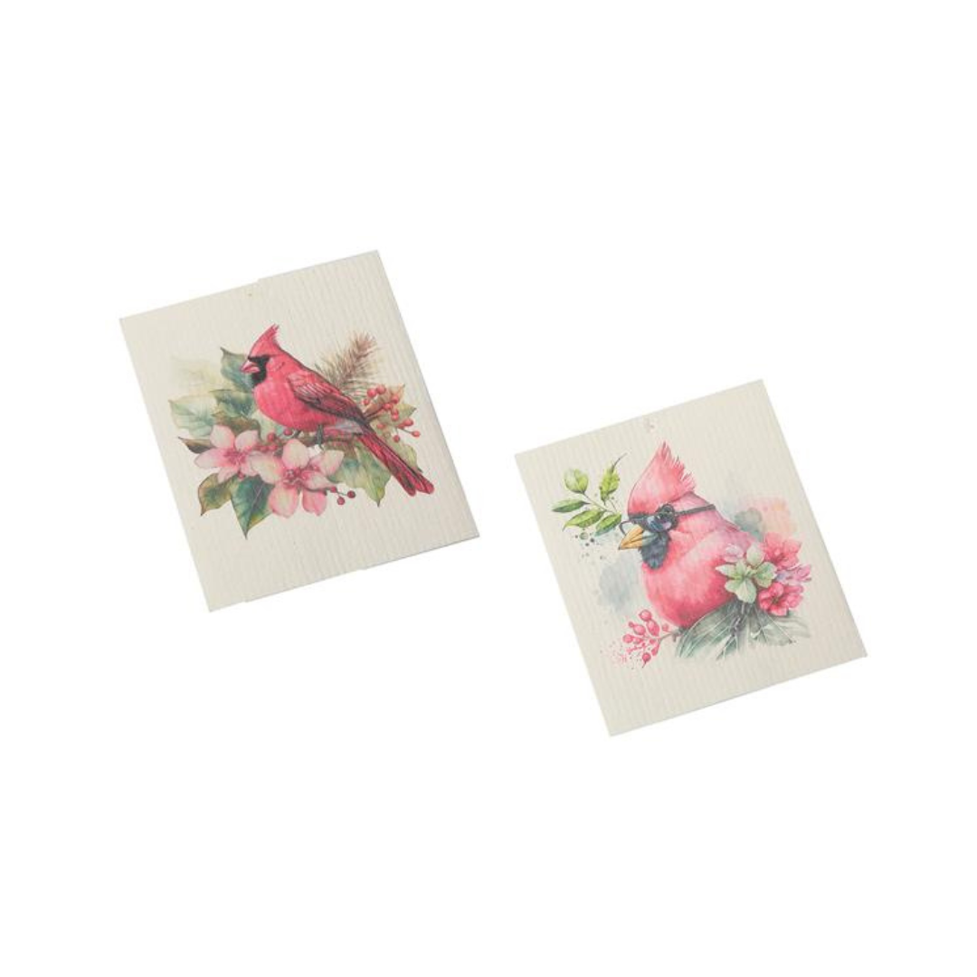 Tropical Cardinals Set/2 Swedish Dish Cloths
