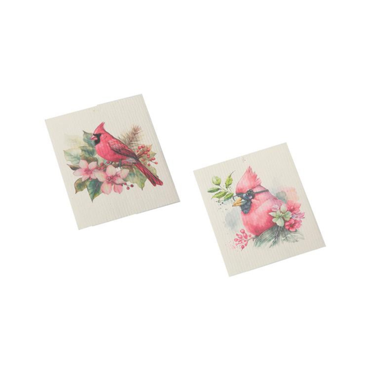 Tropical Cardinals Set/2 Swedish Dish Cloths