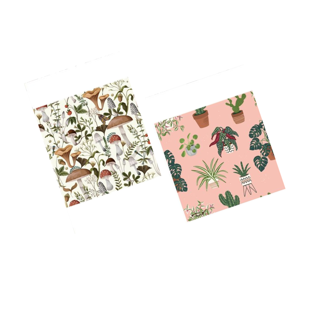 Plants & Mushrooms Set/2 Swedish Dish Cloths