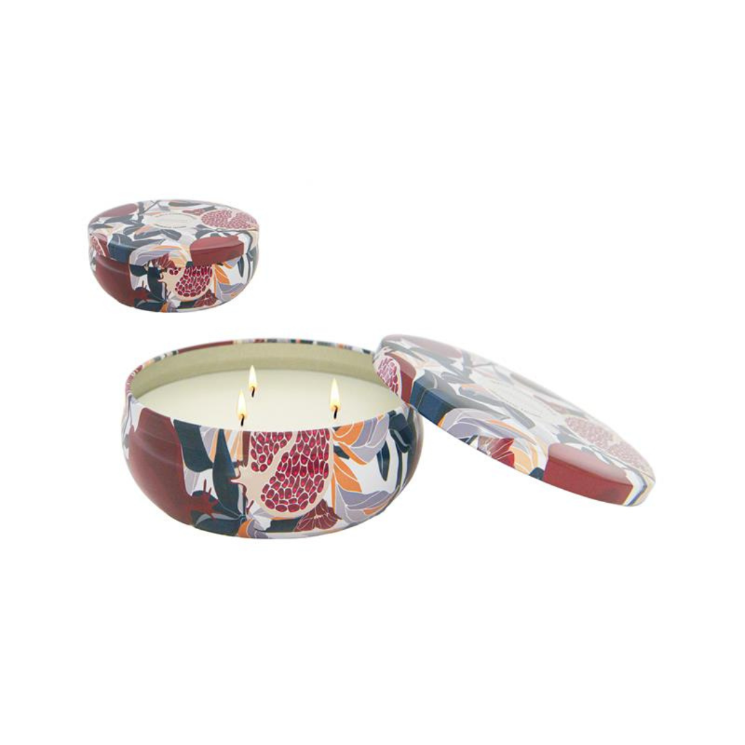 12oz. Black Pomegranate 3 Wick Soy Blend Candle in Tin