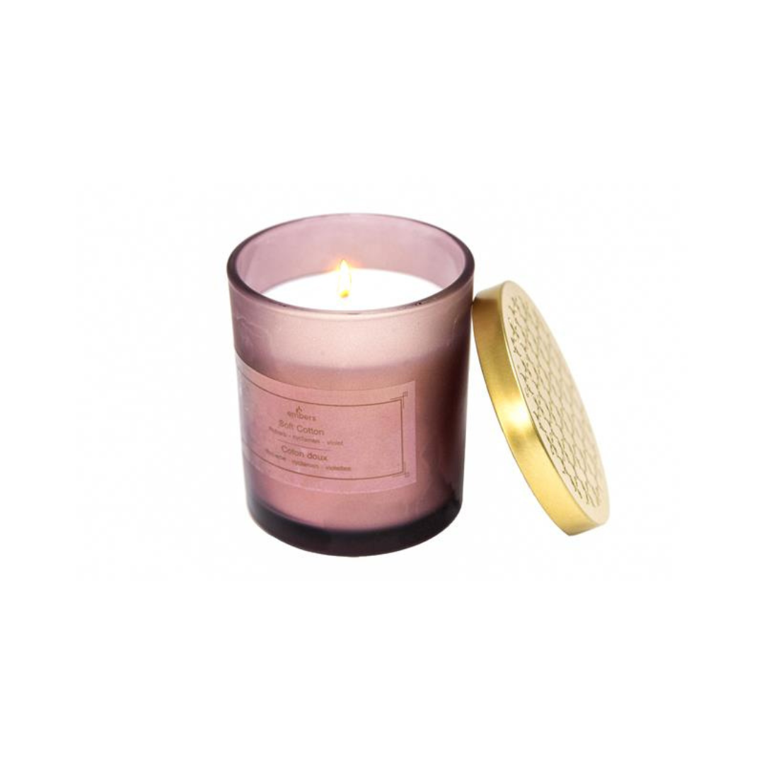 Soft Cotton Mauve Candle with Lid