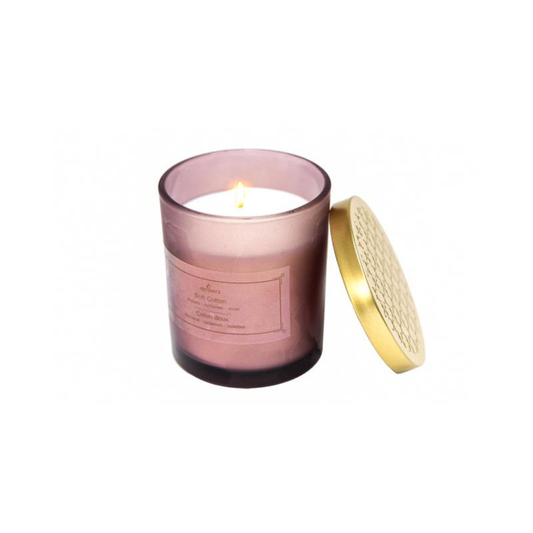 Soft Cotton Mauve Candle with Lid