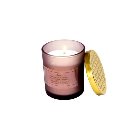 Patchouli & Sandalwood Mauve Candle with Lid