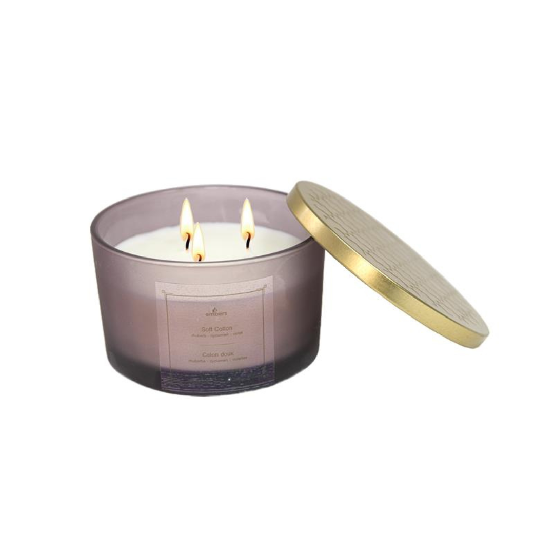 Soft Cotton Mauve Candle with Lid
