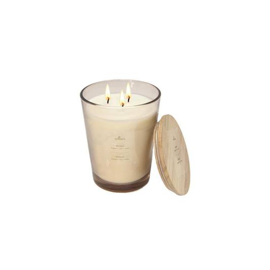 32oz. Escape 3 Wick Tapered Glass Candle