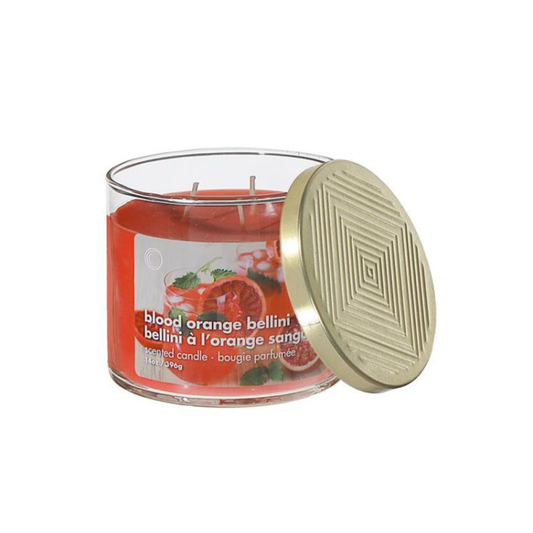 14oz. 3 Wick Blood Orange Bellini Candle with Lid