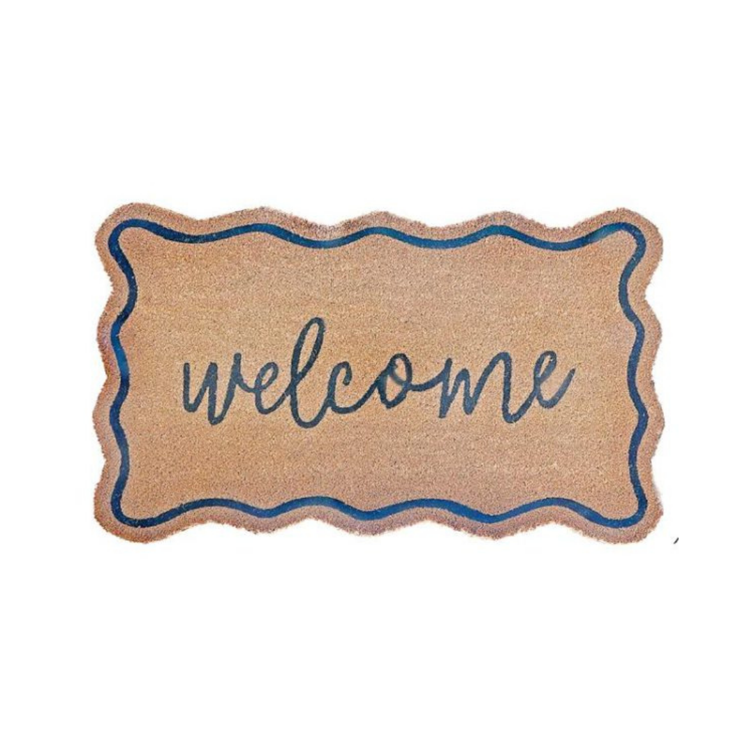 Scallop Shaped Welcome Coir Door Mat 18x30"