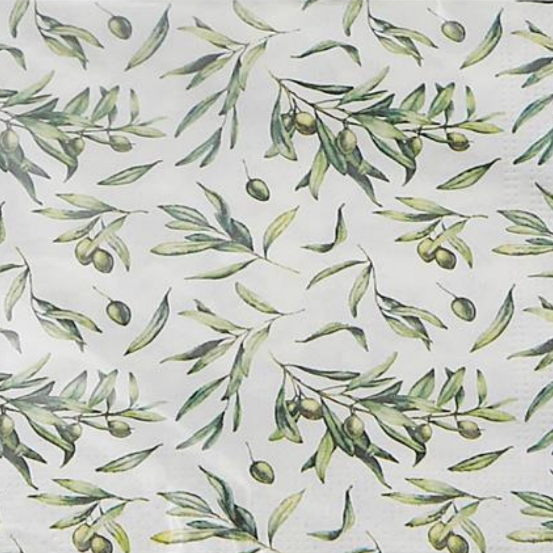 Paper Napkins Olives Pack/20 6.5x6.5"