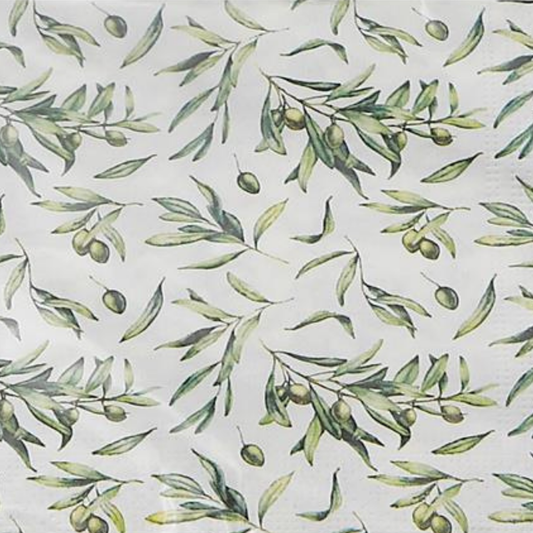 Paper Napkins Olives Pack/20 6.5x6.5"