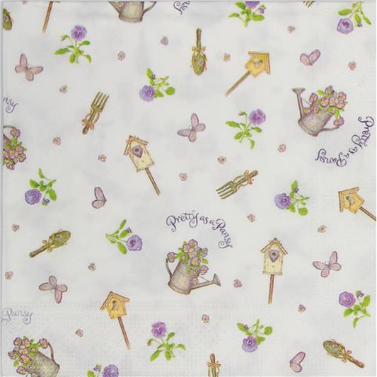 Paper Napkins Bird House Garden Pack/20 6.5x6.5"