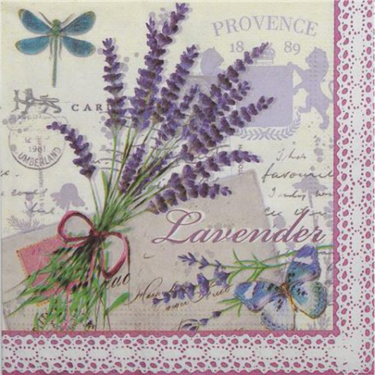 Paper Napkins Lavender Pack/20 6.5x6.5"
