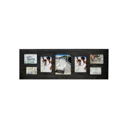 Dark Wood 7-Picture Collage Photo Frame