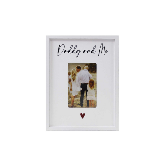 White Wood Daddy and Me 4x6" Photo Frame