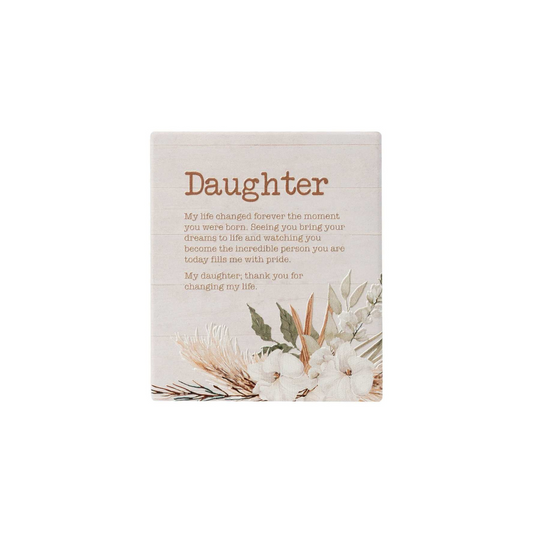Daughter Ceramic Verse Plaque 5"