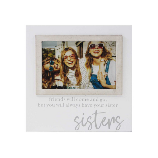 Sisters White Wood Photo Frame 4x6"