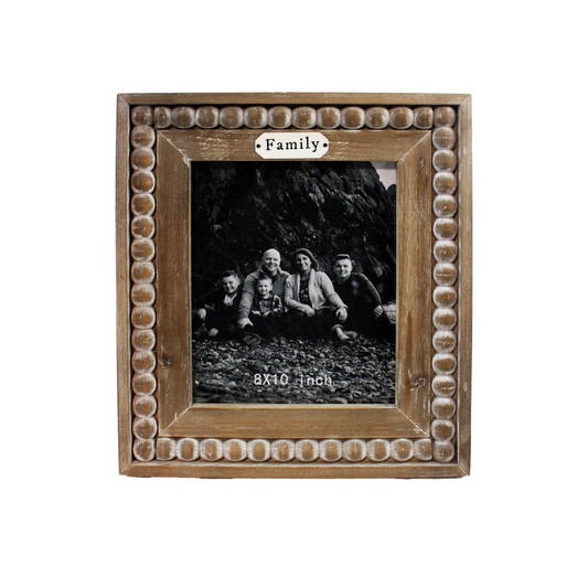 Family 8x10" Wood Photo Frame with Bead Trim