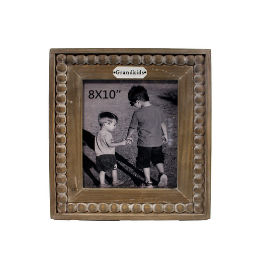 Grandkids 8x10" Wood Photo Frame with Bead Trim