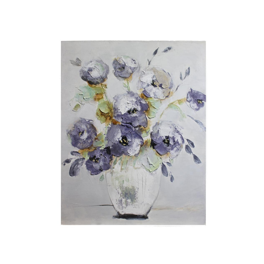 Flowers in Vase Wood Framed Canvas