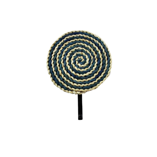 Spiral Straw and Metal Wall Hook