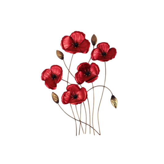Poppies Metal Wall Art 17x23"