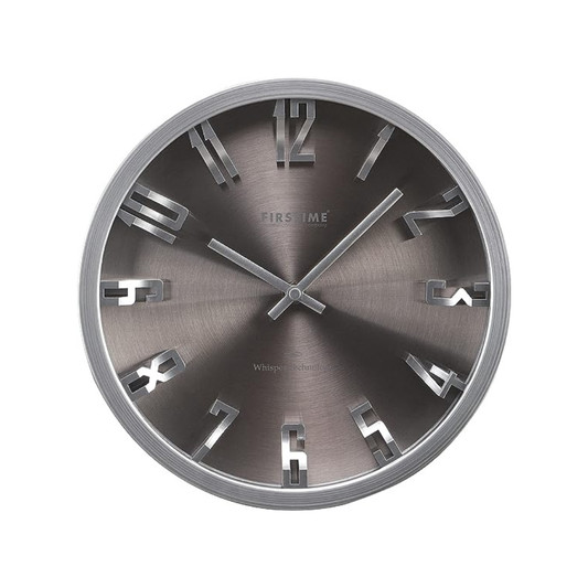 FirsTime & Co. Silver Steel Dimensions Wall Clock 10.75"