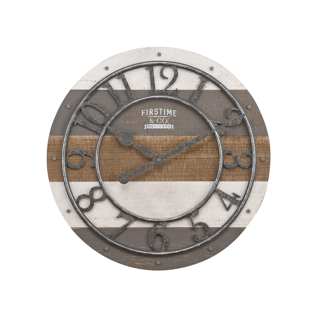 FirsTime & Co. Shabby Pallet Wall Clock 16"