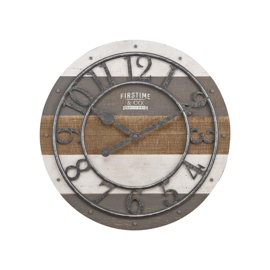 FirsTime & Co. Shabby Pallet Wall Clock 16"