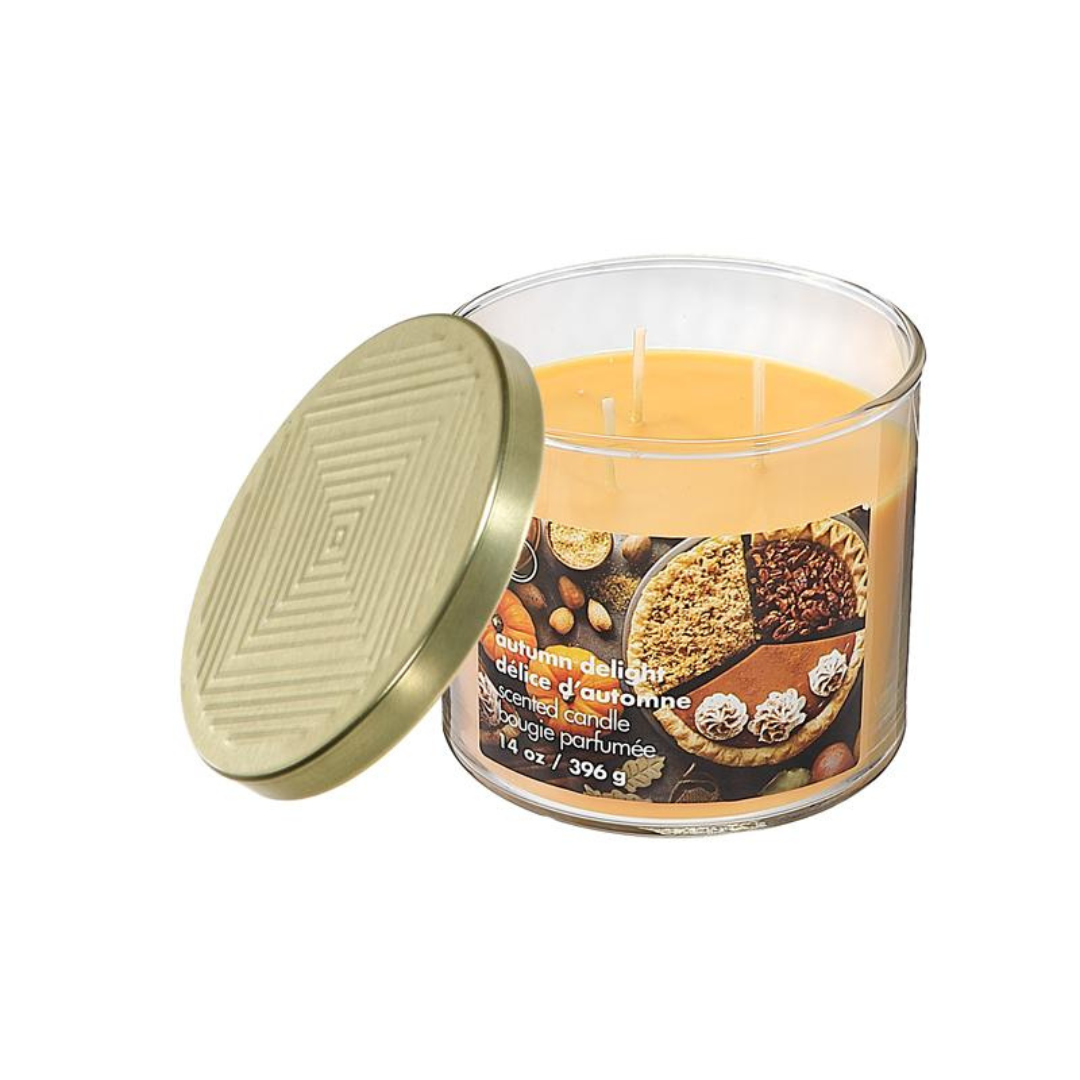 14oz. 3 Wick Autumn Delight with Lid