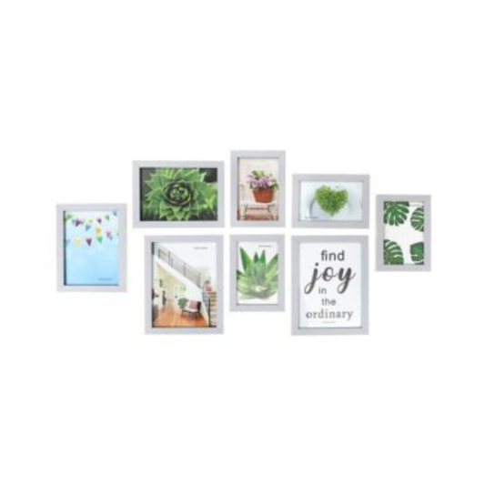 Pewter Gallery Picture Frame Set of 8pc.