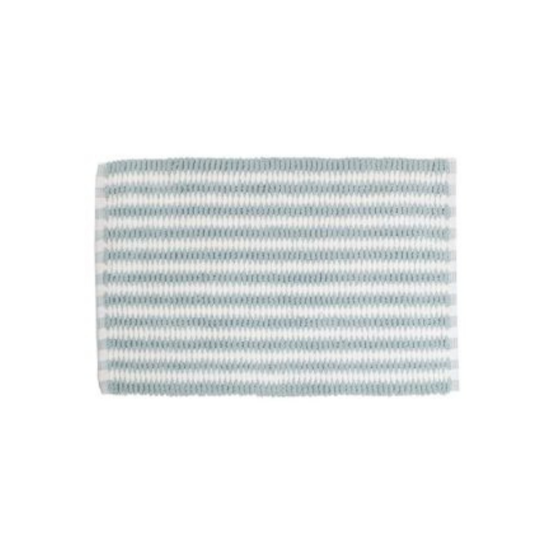 Blue & White Cross Bath Mat 20x32"