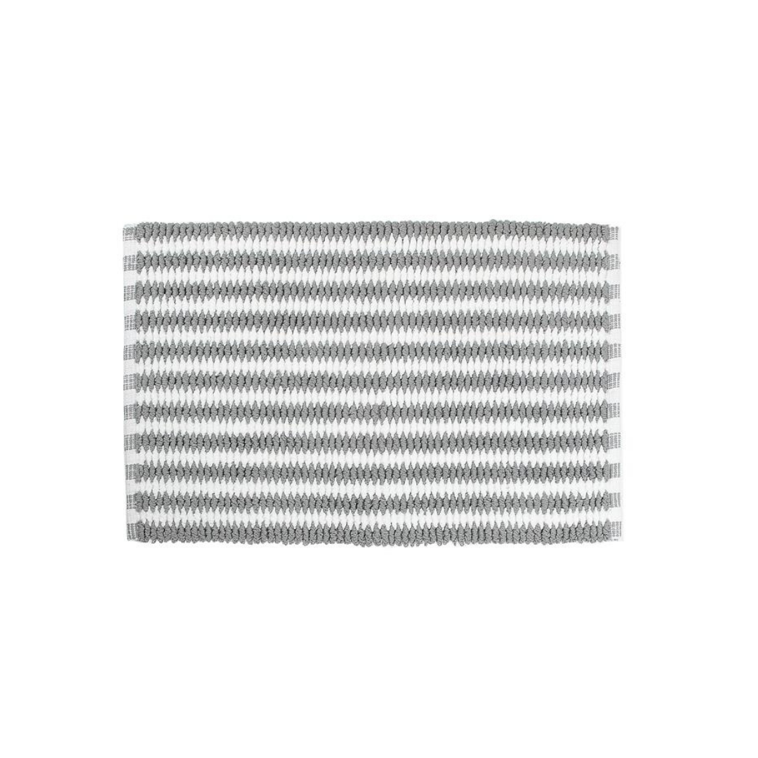 Grey & White Cross Bath Mat 20x32"