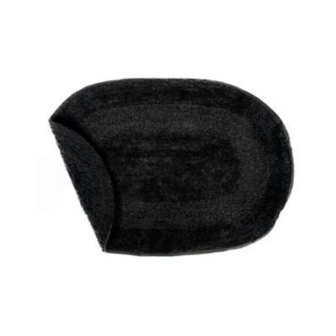 Black Cotton Oval Bath Mat 16x24"
